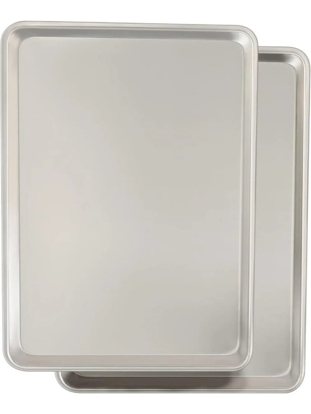 Natural Aluminum Baking Sheet Pan Set - Large Cookie Trays for Baking & Roasting